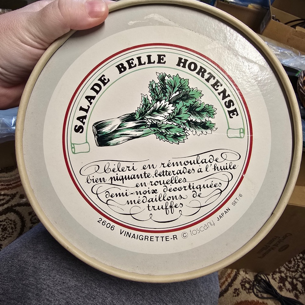 Vintage Toscany Japan Salade Belle Hortense Round Cardboard Storage Box 2606